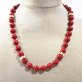 Red Beaded With Charms Ascent Women's Necklace. - FashionByTeresa